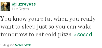 tweets about pizza