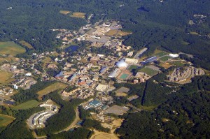 UConn arial view for pizza delivery guide for Storrs