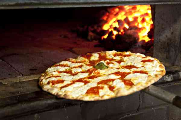 Grimaldis Pizza In Oven