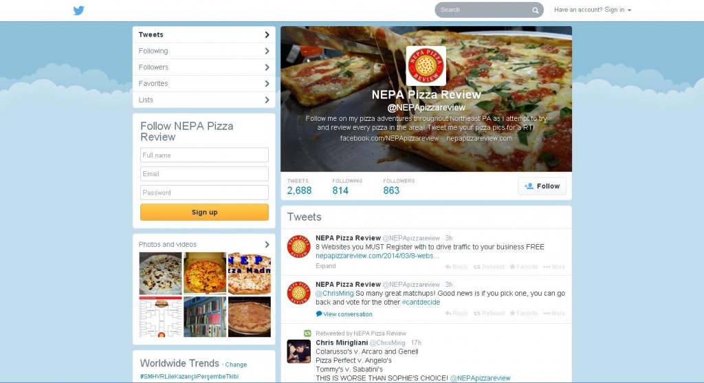 Click the picture and follow NEPA Pizza Review on Twitter. 