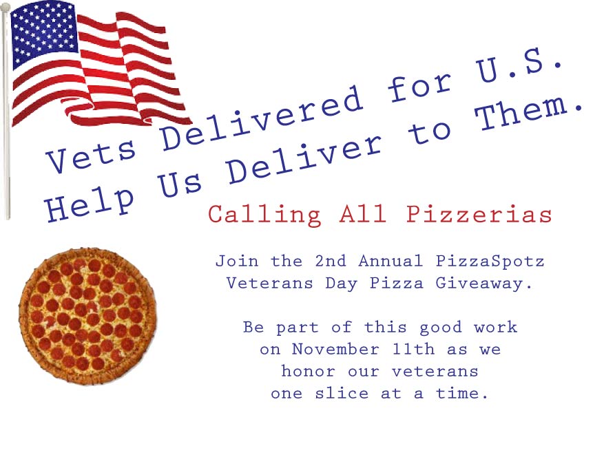 Our 2nd Annual Veterans Day Pizza Giveaway PizzaSpotz