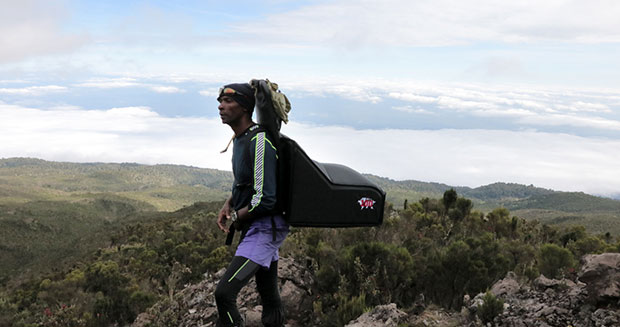 Special Delivery backpack pizza on mountian